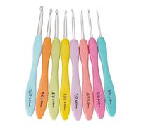 Lot de 8 crochets de tipitting en aluminium pour débutants et adultes avec poignée ergonomique