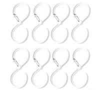 Lot de 8 crochets en S en polypropylène pour besoins de suspension légers à moyens dans les cuisines et salles de bains résidentielles (grand blanc)