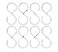 Lot de 8 crochets en S transparents pour cuisine et salle de bain, organiseur mural sans perçage, solution de rangement peu encombrante pour la maison (petite taille, blanc)
