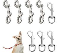 Lot de 8 crochets pour laisse de chien résistants à la corrosion, légers et portables à double extrémité, solides et durables, mousquetons pivotants à double extrémité pour chien, laisse, cheval