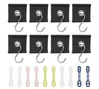 Lot de 8 crochets pour rail de store, crochet d'auvent avec 10 attaches coupe-vent, crochets en S pour camping car et caravane