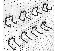 Lot de 8 crochets utilitaires en métal robuste pour panneaux perforés de 0,6 cm, organiseurs muraux et rangement pour salle d'artisanat, garage, établi, bureau