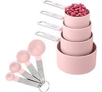 Lot de 8 cuillères à mesurer avec poignées en acier inoxydable Rose