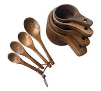 Lot de 8 cuillères à mesurer en bois fabriquées à la main - Outil de cuisson essentiel pour les cuisiniers à domicile et les experts en cuisine