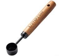 Lot de 8 cuillères à mesurer et tasses en acier inoxydable avec poignée confortable en bois de noyer pour des résultats constants dans les tâches de pâtisserie et de cuisine (M)