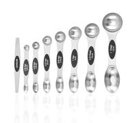 Lot de 8 cuillères à mesurer magnétiques double face graduées et niveau à bulle