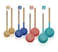 Lot de 8 cuillères de service avec contrôle des portions : 4 à fente, 4 solides, 56,7 g, 113,4 g, 170,1 g, 226,8 g - indispensable pour le régime alimentaire, cuillère à mesurer pour la perte de