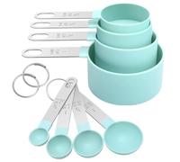 Lot de 8 cuillères doseuses en acier inoxydable pour mesurer les liquides et les solides avec 4 tasses de mesure et cuillères - Outil de mesure de cuisine - Cuillères doseuses pour appareils de