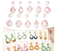Lot de 8 cutters en argile polymère 3D - Différentes formes - Facile à couper - Pour la fabrication de boucles d'oreilles (20 pièces)