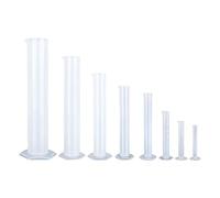 Lot de 8 cylindres gradués de 10 à 2000 ml avec base hexagonale - Fournitures de laboratoire pour expériences scientifiques