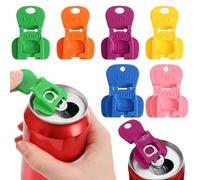 Lot de 8 décapsuleurs de canettes de soda, faciles à ouvrir à une main et protecteur de boisson, réutilisables et colorés, compatibles avec le coca, la bière et les boissons en aluminium, la bière, le