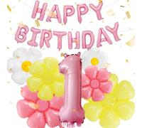 Lot De 8 DéCorations D'Anniversaire De Marguerite, Ballon à L'HéLium, FéEs, Ballon NuméRique 1,DéCoration Pour Anniversaire, FêTe à ThèMe
