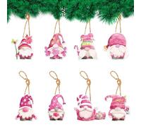 Lot de 8 décorations de sapin de Noël roses - Décoration de Noël - Décoration de Noël vintage mignonne
