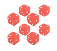 Lot de 8 dés à 6 Faces, Coins carrés, en Plastique résistant aux Chocs, pour Jeux de société, enseignement des mathématiques, Jouet éducatif pour Enfants, 24 x 24 x 24 mm (Rouge)