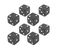 Lot de 8 dés à 6 Faces, Coins carrés, en Plastique résistant aux Chocs, pour Jeux de société, enseignement des mathématiques, Jouet éducatif pour Enfants, 24 x 24 x 24 mm (Noir)