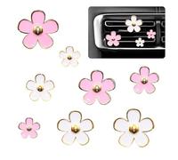 Lot de 8 désodorisants de voiture en forme de marguerite - Accessoires mignons et frais pour grille d'aération de voiture - Pour femmes et filles