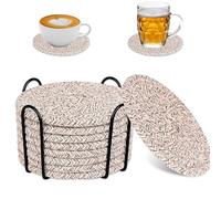 Lot de 8 dessous de verre absorbants, tressés à la main avec support, sous-verres pour table basse, super absorbants, résistants à la chaleur, excellent cadeau de pendaison de crémaillère, décoration
