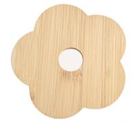 Lot de 8 dessous de verre en forme de fleur - Avec support de rangement - Tapis de boisson isotherme pour bureau et maison - Bois naturel jaune (12 cm)