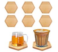 Lot de 8 Dessous de Verre en Mosaïque de Bambou, Dessous de Verre Vides en Bambou,Réutilisables Panneau en Bois Dessous de Table, Plateaux de Base Vierges, pour Boissons, Bière, Tasses, Bougies