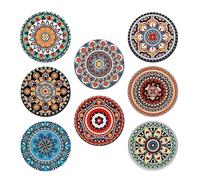 Lot de 8 dessous de verre - Résistants à la chaleur et antidérapants, un must have pour les fêtes de Noël. - L'art convient comme décoration d'intérieur, vaisselle de cuisine écologique et pendaison