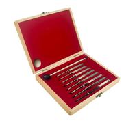 Lot de 8 diapasons pour méditation et yoga - 512 Hz, 480 Hz, 426,6 Hz, 384 Hz, 341,3 Hz, 320 Hz, 288 Hz, 256 Hz - Coffret en bois inclus