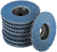 Lot de 8 disques abrasifs à lamelles,Ø 76 mm x 10 mm Grain 40/60/80/120,Disques Abrasifs,pour métal,acier et bois,Recouvert de Disques à lamelles Disques abrasifs（bleu）