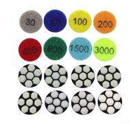 Lot de 8 disques de polissage humides et secs de 25 mm pour pierre, béton, granit, marbre, terrazzo - Lot de 8 disques de meulage liés en résine avec grain 30/50/100/200/400/800/1500/3000