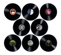 Lot de 8 disques muraux en vinyle pour décoration murale - Taille 12 pouces - Pour décorer les fêtes de rock, anniversaire - Pubs - Fêtes à thème des années 70s 80s 90s - Rétro Vintage Old School
