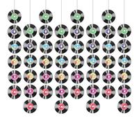 Lot de 8 disques vinyles sur le thème de la musique Rock and Roll - Décorations de fête - Notes à suspendre au plafond pour les années 50, 70, 90, fête d'anniversaire sur le thème de la musique