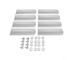 Lot de 8 distributeurs de flamme pour Landmann Minton pour avalon PTS 4 pour Mr Gardener - Couvercle de brûleur en acier inoxydable 28 cm (XH00127-Argent)
