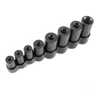 Lot de 8 douilles de robinet en acier inoxydable pour extensions à cliquet 1/4 et 3/8 avec gamme complète de tailles et prévention du glissement