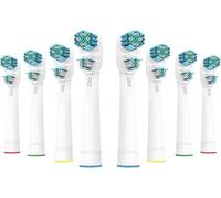 Lot de 8 - Dual Clean brossettes de rechange pour oralb, embout brosse a dent compatible avec oralb, brossettes de rechange compatible, tete de brosse a dent compatible oralb