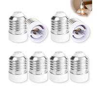 Lot de 8 E27 vers E14 Adaptateur de Douille, Adaptateur pour Ampoules, Douille Voleuse Universelle Compatible LED, Halogène et Incandescente, Installation Facile pour Luminaires Maison et Bureau