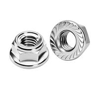 Lot de 8 Écrous à Embase M16 x 2mm, Acier Inoxydable 304 Écrous Hexagonaux à Embase Crantée et Freinage par Insert Métallique, pour Projets Automobiles et Bricolage