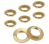 Lot de 8 écrous de sécurité hexagonaux à bride - Filetage intérieur de 1/2" - En laiton - Écrou hexagonal - Pour salle de bain, lavabo, sanitaire - Accessoires