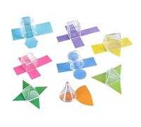 Lot de 8 éducatifs colorés en forme 3D | Blocs de formes scolaires, jouets éducatifs pour l'école primaire, l'enseignement à domicile et l'enseignement du précoce