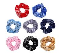 Lot De 8 Élastiques À Cheveux À Motif Rétro, Élastiques Doux, Élastiques À Cheveux De Tempérament Simple, Accessoires Pour Cheveux Pour Filles Et Femmes