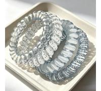 Lot de 8 élastiques à cheveux en spirale en plastique, sans dommages, accessoires pour cheveux pour femme, supports fermes pour queue de cheval (bleu)
