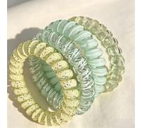 Lot de 8 élastiques à cheveux en spirale en plastique, sans dommages, accessoires pour cheveux pour femme, supports fermes pour queue de cheval (vert)