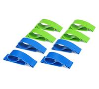 Lot de 8 élastiques pour serviettes - Beaucoup plus efficaces que les pinces à serviette pour croisière, plage et chaise de piscine (bleu pur et vert)
