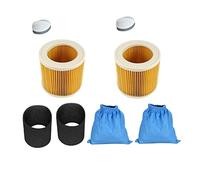 Lot de 8 éléments filtrants for sac à poussière textile compatible avec Karcher MV1 WD1 WD2 WD3 SE4001 WD NT Series Remplacement de pièces d'aspirateur