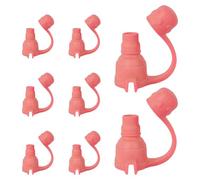 Lot de 8 embouts à presser pour sachets à presser, anti-fuite, de classe alimentaire, embout buccal en silicone avec capuchon de fermeture, pour nouveau-né, bébés (rouge pastèque)