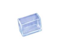 Lot de 8 embouts de pieds de chaise en PVC - Protection de sol pour chaises - Résistants à l'usure - Protection pour pieds de chaise - Anti-bruit et anti-rayures - Rectangulaire transparent - 20 x 40