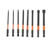 Lot de 8 embouts de tournevis hexagonaux, 100 mm S2 en alliage d'acier à changement rapide avec pointe magnétique, pour visseuse à percussion électrique H1.5-H10