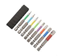 Lot de 8 embouts de tournevis hexagonaux magnétiques 65 mm en alliage d'acier S2 avec tige hexagonale de 6,35 mm H1,5-H8, manchons à code couleur, pour perceuse et outils manuels