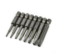 Lot de 8 embouts de tournevis Torx à tige hexagonale 1/4 - 50 mm de long - Alliage d'acier T8 à T40 pour une utilisation avec des outils électriques et manuels