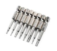 Lot de 8 embouts de tournevis Torx de 50 mm de long en alliage d'acier avec embouts magnétiques pour T5 T8 pour T9 pour T10 pour T15 pour T20 T25, compatible avec les pilotes électriques et