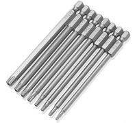 Lot de 8 embouts de tournevis Torx magnétiques extra longs et creux à tige hexagonale de 1/4 pouce