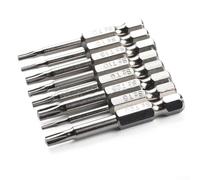 Lot de 8 embouts magnétiques pour tournevis Torx de 50 mm de long avec tige hexagonale 1/4 pour T5 T8, T9, T10, T15, T20, T25, conçus pour une utilisation sur chantiers et projets de bricolage