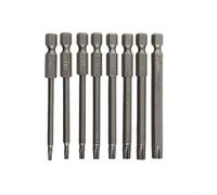 Lot de 8 embouts Torx de qualité industrielle T8 à T40, longueur totale de 75 mm, fabriqués à partir d'acier allié pour tournevis électriques et perceuses pneumatiques